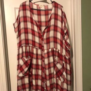 Flannel tunic dress